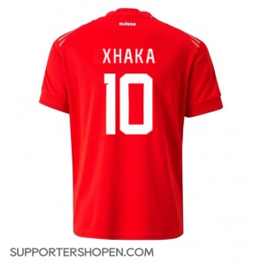 Schweiz Granit Xhaka #10 Hemma Matchtröja VM 2022 Kortärmad